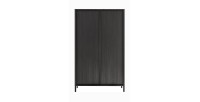 Buffet design 4 portes en bois collection IRON. Coloris chêne noir