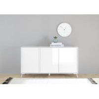 Buffet 3 portes collection SKY. Coloris Blanc laqué brillant