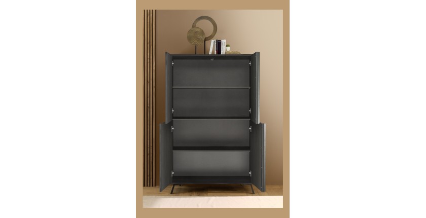 Buffet 4 portes collection SKY. Coloris chêne noir