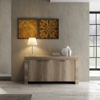 Buffet 3 portes, collection HOL, coloris chêne foncé