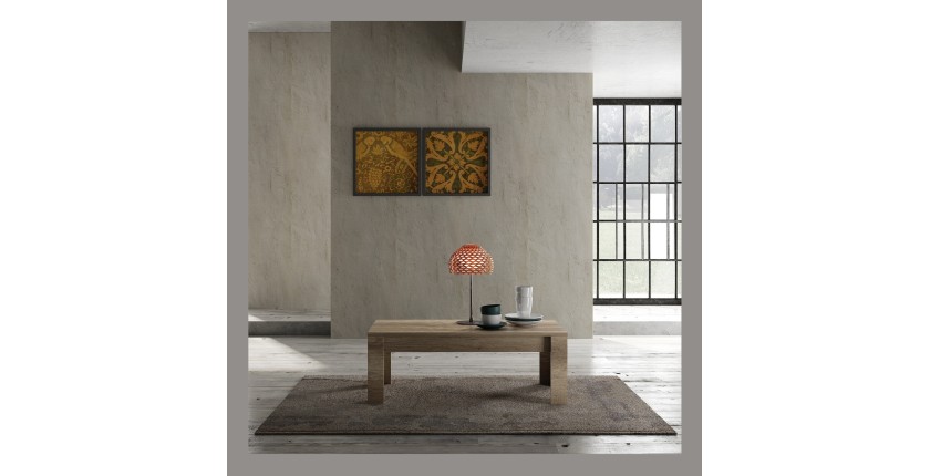 Table basse 122x43cm, Collection HOL, coloris chêne foncé