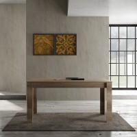 Table 160x90cm, collection HOL, coloris chêne foncé