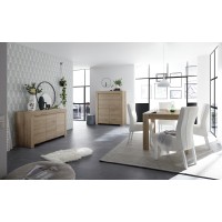 Buffet 3 portes, collection ZEFIR, coloris chêne clair, parfait pour votre salon