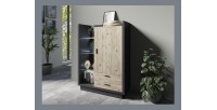 Buffet haut CORK avec Coloris gris et pin. Style design