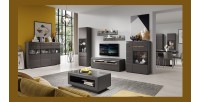 Buffet design 135x92. Collection LUCIA. Coloris gris brillant