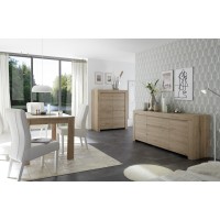 Buffet 4 portes, collection ZEFIR, coloris chêne clair, idéal pour votre salon ou salle à manger