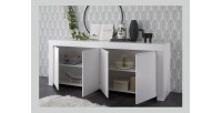 Buffet 4 portes, collection ZEFIR, coloris blanc mat, idéal pour votre salon ou salle à manger