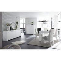 Buffet 4 portes, collection ZEFIR, coloris blanc mat, idéal pour votre salon ou salle à manger