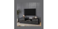 Meuble TV 180cm collection ZANTE avec 2 portes et 1 tiroir. Couleur noir brillant pailleté