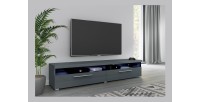 Meuble TV XL 200cm collection BOMBAY. Couleur gris brillant