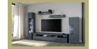 Meuble TV XL 200cm collection BOMBAY. Couleur gris brillant