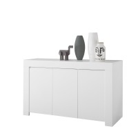 Buffet 3 portes, collection ZEFIR, coloris blanc mat, idéal pour votre salon ou salle à manger