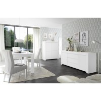 Buffet 4 portes, collection ZEFIR, coloris blanc mat, idéal pour votre salon ou salle à manger