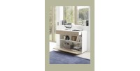 Buffet 1 tiroir et 1 porte abattante, collection SULTANO, coloris blanc et chêne clair, idéal pour votre salon