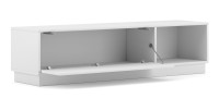 Meuble TV design EVO 140 cm, 1 porte et 2 niches, coloris blanc mat