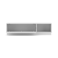 Meuble TV design EVO 140 cm, 1 porte et 2 niches, coloris blanc mat