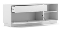 Meuble TV EVO 136cm, 1 porte, 3 niches et 1 tiroir, coloris blanc mat