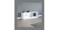 Commode design SOB, 120cm, 2 tiroirs et 2 niches, coloris blanc