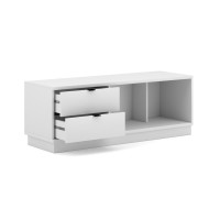 Commode design SOB, 120cm, 2 tiroirs et 2 niches, coloris blanc