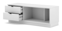 Commode design SOB, 120cm, 2 tiroirs et 2 niches, coloris blanc