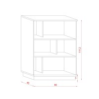 Bibliothèque 80cm design SOB, 6 niches, blanc mat, idéal dans un salon moderne