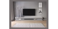 Meuble TV design suspendu FLY 280 cm à 4 tiroirs, couleur blanc