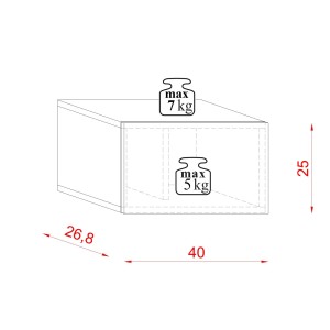 Petit meuble de rangement suspendu BRACA chêne et gris anthracite 40cm