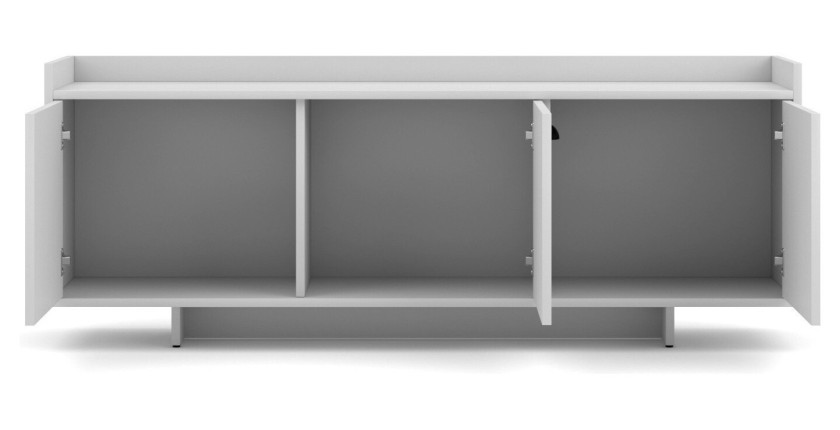 Meuble TV design VICTORIA 140 cm, 3 portes, coloris blanc