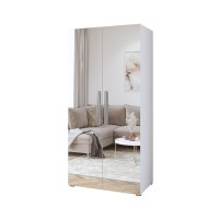 Armoire 100cm deux portes avec miroirs intégrales. Garde Robe collection BELLAGIO.