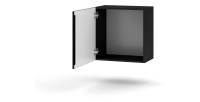 Petit meuble de rangement suspendu NEVER noir brillant 50cm