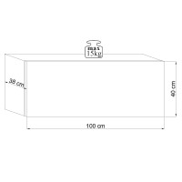 Petit meuble de rangement suspendu NEVER blanc 100cm