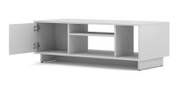 Meuble TV design VICTORIA 110 cm à 1 porte et 3 niches coloris blanc mat