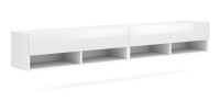 Meuble TV suspendu design CLUJ, 280 cm, couleur blanc