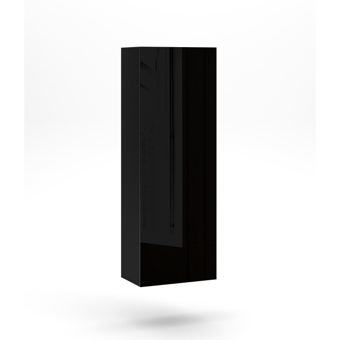 Colonne suspendue design NEVER, 1 porte, 140 cm, noir brillant