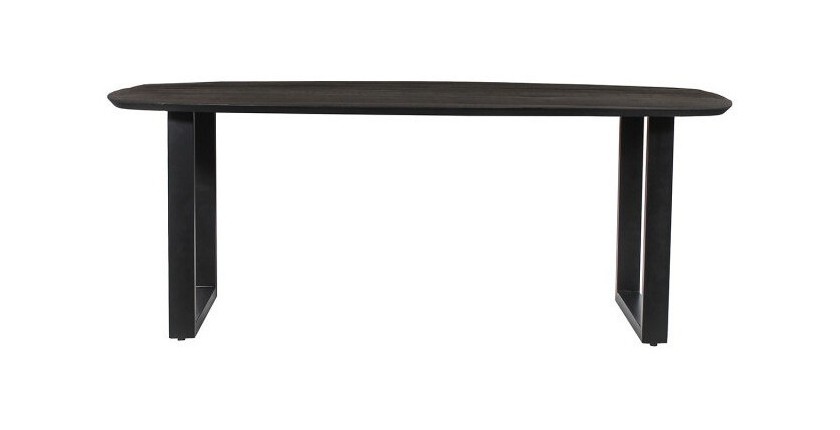 Table à manger BELLA longueur 200cm en décor bois exotique mangolia noir