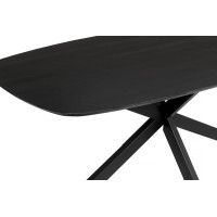 Table à manger BELLA longueur 200cm en bois brut exotique mangolia noir