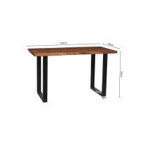 Table à manger AWANI longueur 160cm en bois exotique mangolia