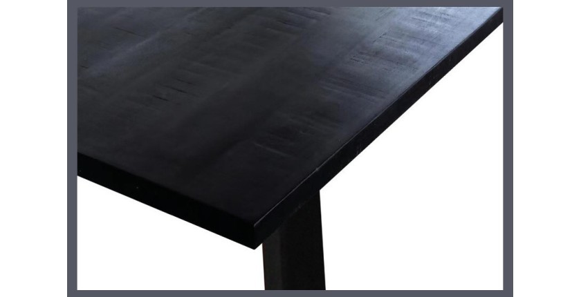 Table à manger AWANI longueur 160cm en bois exotique mangolia noir