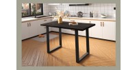 Table à manger AWANI longueur 160cm en bois exotique mangolia noir