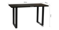 Table à manger AWANI longueur 160cm en bois exotique mangolia noir