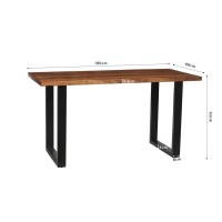 Table à manger AWANI longueur 180cm en bois exotique mangolia