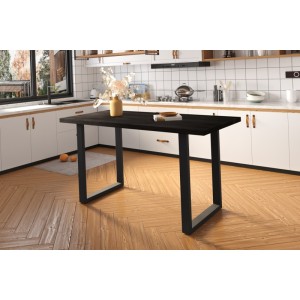 Table à manger AWANI longueur 180cm en bois exotique mangolia noir