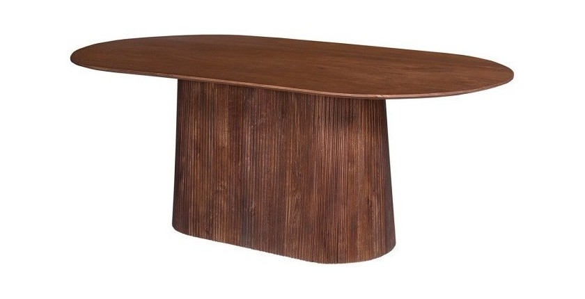 Table collection RIMBAUD effet bois brun clair longueur 200 cm