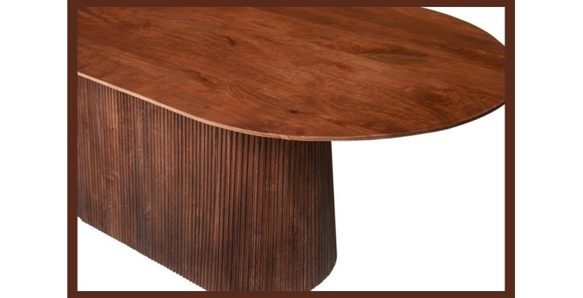 Table collection RIMBAUD effet bois brun clair longueur 200 cm