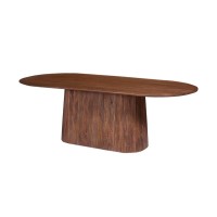 Table collection RIMBAUD effet bois brun clair longueur 230 cm