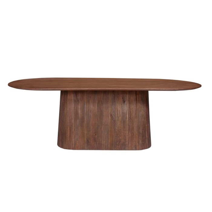Table collection RIMBAUD effet bois brun clair longueur 230 cm