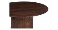 Table ronde collection RIMBAUD effet bois brun foncé diamètre 130 cm