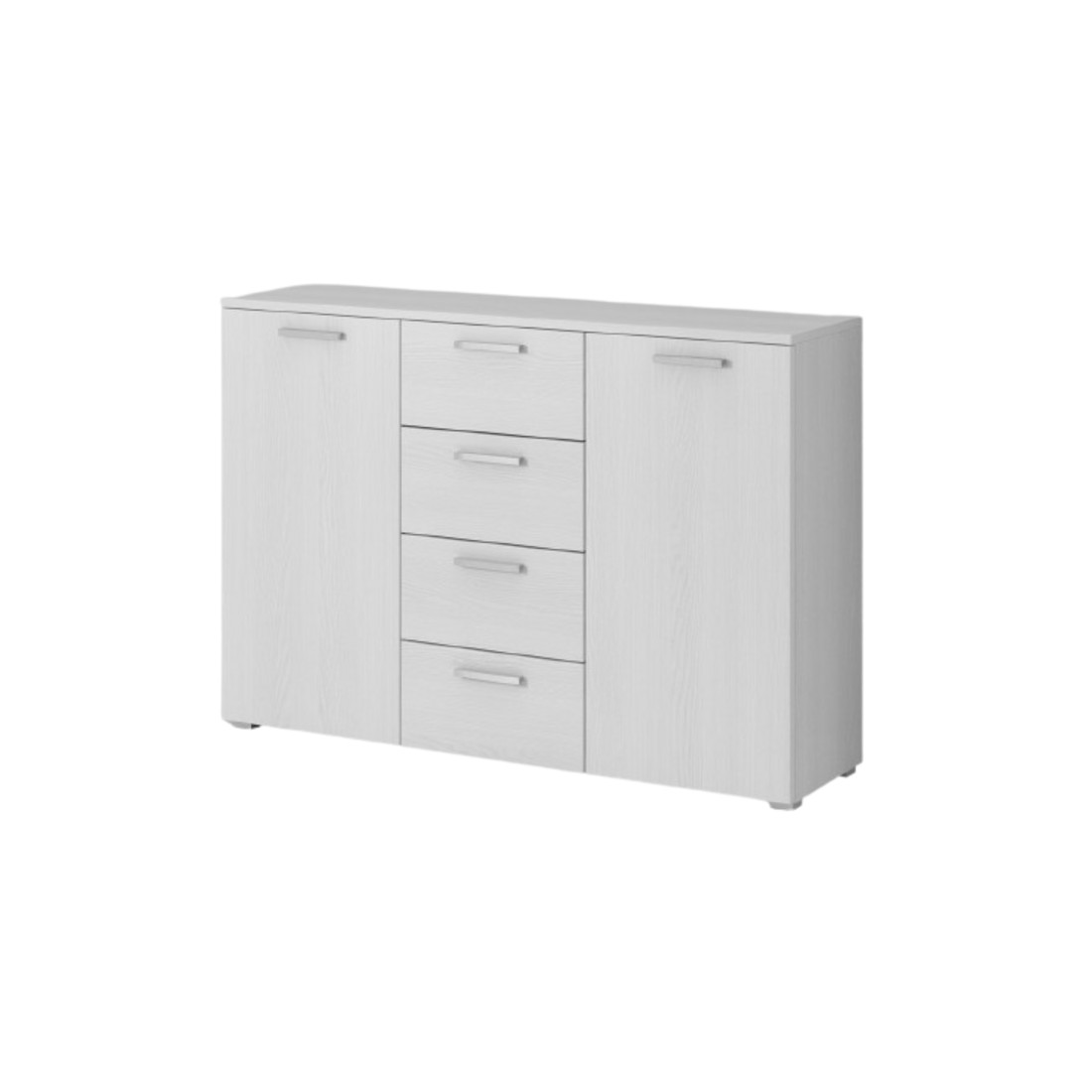 Commode design 2 portes et 4 tiroirs 130cm. Collection FLOYD effet bois ...