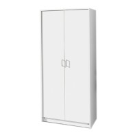 Armoire 2 portes coloris blanc collection REY. Garde Robe idéal pour votre entrée ou votre buanderie