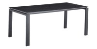 Table à manger ATHENA longueur 180cm avec plateau de 12mm en pierre effet marbre noir